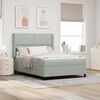vidaXL Boxspringbett mit Matratze Hellgrau 140 x 200 cm Samt