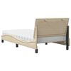 vidaXL Bett mit Matratze "Hanko" Creme 100x200 cm Stoff