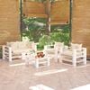 vidaXL 5-tlg. Garten-Lounge-Set aus Paletten mit Kissen Kiefernholz