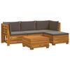 vidaXL Outdoor-Sofagarnitur mit Kissen 5 St&uuml;ck Braun Massivholz Akazie
