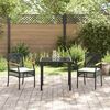 vidaXL Garten Essgruppe 3 pcs Schwarz Poly-Rattan