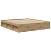 vidaXL Bettgestell ohne Matratze Artisan-Eiche 200x200cm Holzwerkstoff