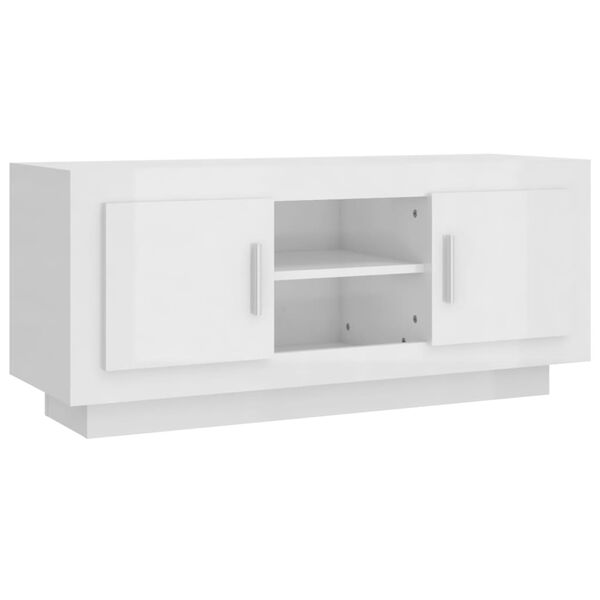 vidaXL TV-Schrank Hochglanz-Wei&szlig; 102x35x45 cm Holzwerkstoff