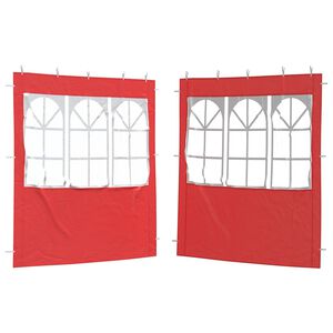 vidaXL Party Zelt Seitenteil 2 pcs 200 x 195 cm Rot PE und Stahl
