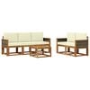 vidaXL Outdoor-Sofagarnitur 6 Stk. Natur und Creme