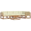 vidaXL Outdoor-Sofagarnitur mit Kissen 6 pcs Natur und Creme