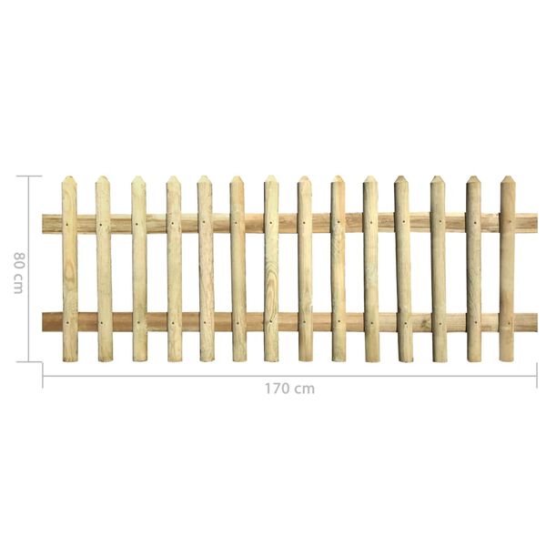 vidaXL Lattenzaun Kiefernholz Impr&auml;gniert 170 x 80 cm 5/7 cm