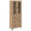 vidaXL Highboard Artisan-Eiche 69,5 x 34 x 180 cm Holzwerkstoff