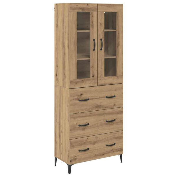 vidaXL Highboard Artisan-Eiche 69,5 x 34 x 180 cm Holzwerkstoff