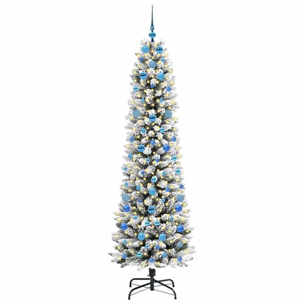 vidaXL K&uuml;nstlicher Weihnachtsbaum mit 300 LEDs mit St&auml;nder Wei&szlig; 210 cm