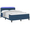 vidaXL Boxspringbett mit Matratze mit LED Blau 140 x 190 cm Stoff