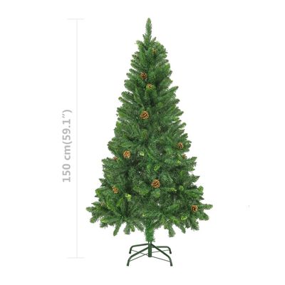 vidaXL Künstlicher Weihnachtsbaum mit Beleuchtung & Kugeln Grün 150 cm
