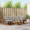 vidaXL Outdoor-Sofagarnitur mit Kissen 7 pcs Nat&uuml;rlich und Hellgrau