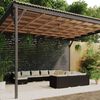 vidaXL 12-tlg. Garten-Lounge-Set mit Kissen Poly Rattan Schwarz