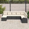 vidaXL Garten-Sofa-Set mit Kissen 8 pcs Schwarz und Weiß Poly Rattan