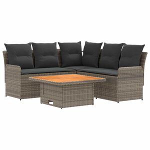 vidaXL M&ouml;belsets 4 stk. Grau und Dunkelgrau PE-Rattan
