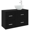 vidaXL Badezimmerm&ouml;bel-Set 2 stk. Schwarze Eiche Holzwerkstoff