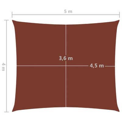 vidaXL Sonnensegel Oxford-Gewebe Rechteckig 4x5 m Terrakotta-Rot