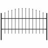 vidaXL Gartenzaun Woerden mit Speerspitze Stahl 170 x 100 cm Schwarz