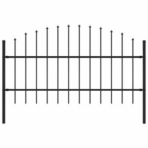 vidaXL Gartenzaun Woerden mit Speerspitze Stahl 170 x 100 cm Schwarz