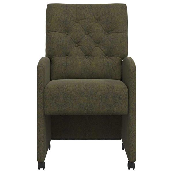 vidaXL Esszimmerst&uuml;hle mit Rollen 2 pcs Armeegr&uuml;n 58 x 67 x 97 cm