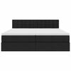 vidaXL Bett mit LED-Lichtleisten Schwarz 180 x 200 cm Stoff