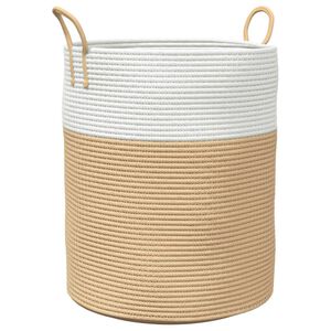 vidaXL Aufbewahrungskorb Beige und Wei&szlig; &Oslash;38x46 cm Baumwolle