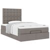vidaXL Ottoman-Bett mit Matratze Taupe 120x190 cm Stoff