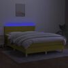 vidaXL Boxspringbett mit Matratze & LED Gr&uuml;n 140x200 cm Stoff
