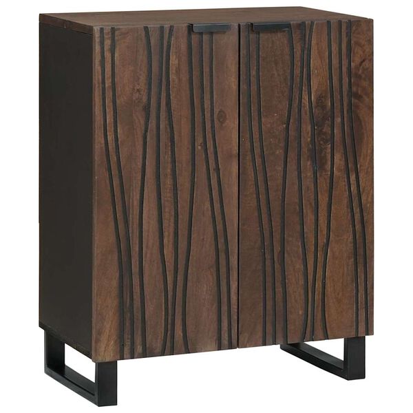 vidaXL Sideboard Walnuss 60 x 33,5 x 75 cm Massivholz Mango