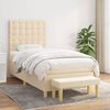 vidaXL Boxspringbett mit Matratze Creme 100x200 cm Stoff