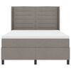 vidaXL LED Boxspringbett mit Matratze Taupe 140 x 190 cm Stoff