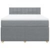 vidaXL Boxspringbett mit Matratze Hellgrau 140x200 cm Stoff