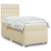 vidaXL Boxspringbett mit Matratze Creme 80x200 cm Stoff