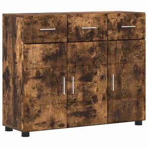vidaXL Sideboard mit T&uuml;r FLORIN Ger&auml;ucherte Eiche 88,5 x 30,5 x 73 cm