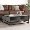 vidaXL Couchtisch Grau Sonoma 80x80x30 cm Holzwerkstoff und Metall