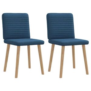 vidaXL Esszimmerst&uuml;hle 2 Stk. Blau Stoff