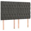 vidaXL Boxspringbett mit Matratze Dunkelgrau 160x200 cm Samt
