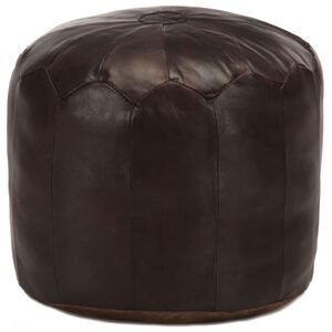 vidaXL Pouf Dunkelbraun 40 x 35 cm Echtes Ziegenleder