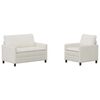 vidaXL Sofa Set 2 Stk. Creme Polyester