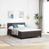 vidaXL Boxspringbett mit Matratze Dunkelbraun 140 x 200 cm Stoff