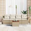 vidaXL Gartensofa-set mit Speicher 5 pcs Beige und Creme Poly-Rattan