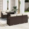 vidaXL Gartensofa-set mit Kissen 6 pcs Braun Poly-Rattan