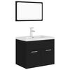 vidaXL Badmöbel-Set Schwarz Holzwerkstoff