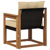 vidaXL Outdoor-Sofa Massives Akazienholz und Textilene Natur