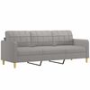 vidaXL 3-Sitzer-Sofa mit Kissen Hellgrau 210 cm Stoff