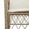 vidaXL Gartenstühle mit Kissen 2 Stk. Beige Poly Rattan
