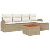 vidaXL Gartensofa-set 6 stk. Beige Poly-Rattan
