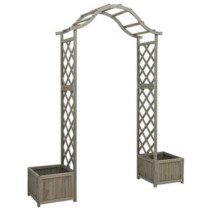 vidaXL Garten-Pergola mit Blumenkasten Grau Massivholz Tanne