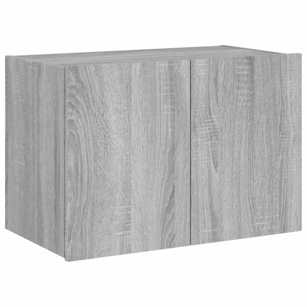 vidaXL TV-Wandschrank mit LED-Leuchten Grau Sonoma 60x35x41 cm
